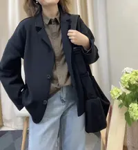 YX 宽松休闲百搭气质黑色西服外套女