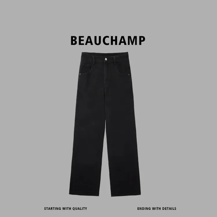 Beau champ品牌 2025年新款高质量立体剪裁直筒水洗牛仔裤1032#