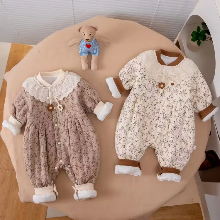 长爬款秋冬爬服宝宝秋冬夹棉公主婴儿哈衣保暖女宝加绒加厚