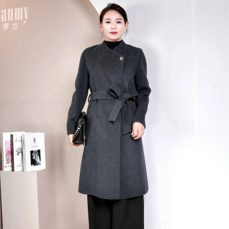 麦罗兰-秋冬新款羊毛大衣外套修身加厚显瘦时尚百搭女毛呢2418