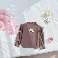 【Dannirabbit】新品洋气木耳边半高领女童打底衫 D-W41