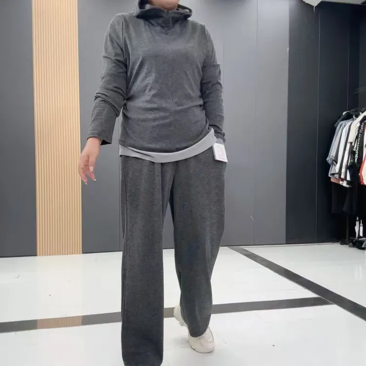 9966梵#大码时尚秋季新款韩版休闲运动风通勤百搭上衣裤子套装