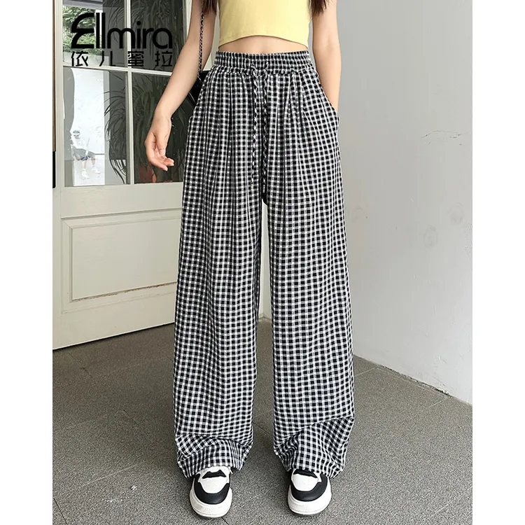 9250女童格子裤长裤儿童灯笼裤夏装宽松阔腿裤休闲2025新款洋气薄