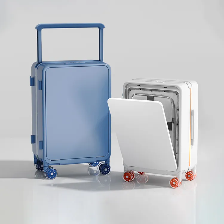 宽拉杆大容量旅行箱前置开口行李箱20寸小型登机箱女士轻便拉杆箱