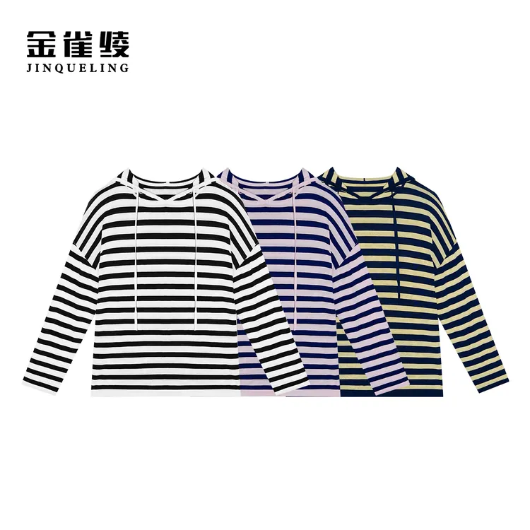 金雀绫【欢乐颂】时尚休闲运动舒适款针织连帽衫SZAK1SHL23