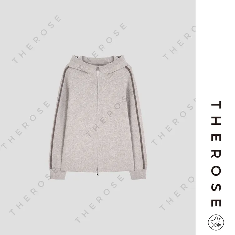 之柔【生生不息 上衣】松弛老钱山羊绒休闲连帽开衫舒适亲肤上衣女