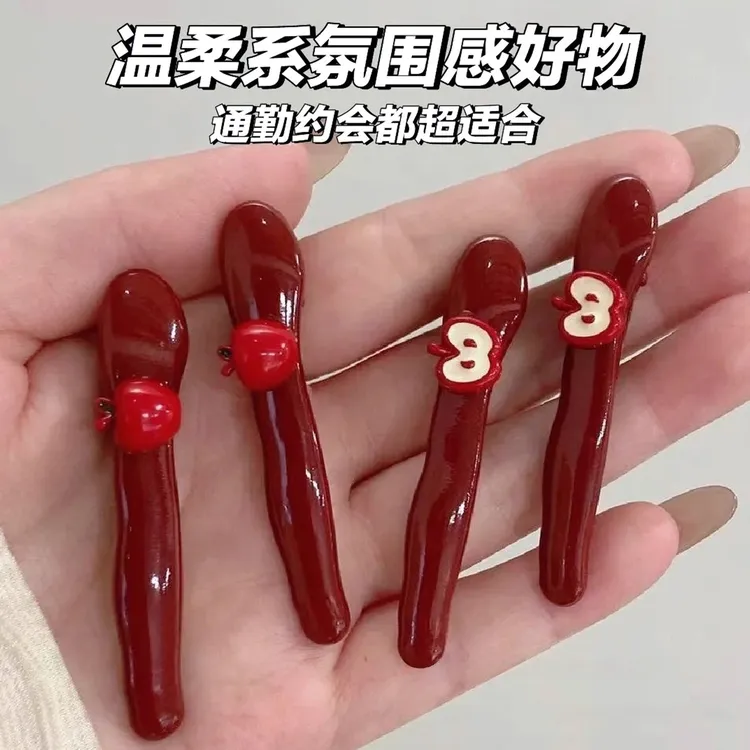 甜美可爱小苹果发夹少女感刘海夹子中秋礼发卡碎发鸭嘴夹学生头饰