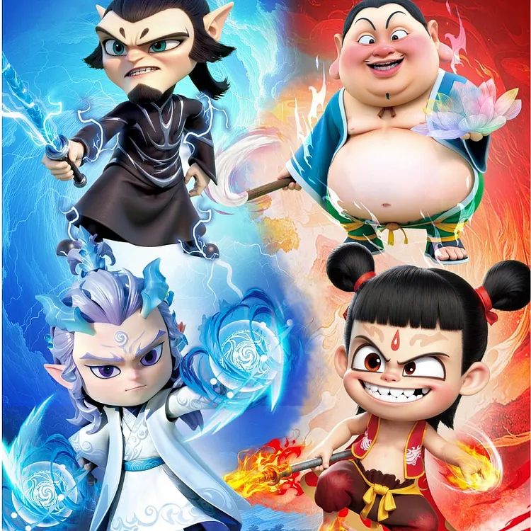 哪吒2之魔童闹海周边积木拼装玩具敖丙太乙真人申公豹男孩礼物