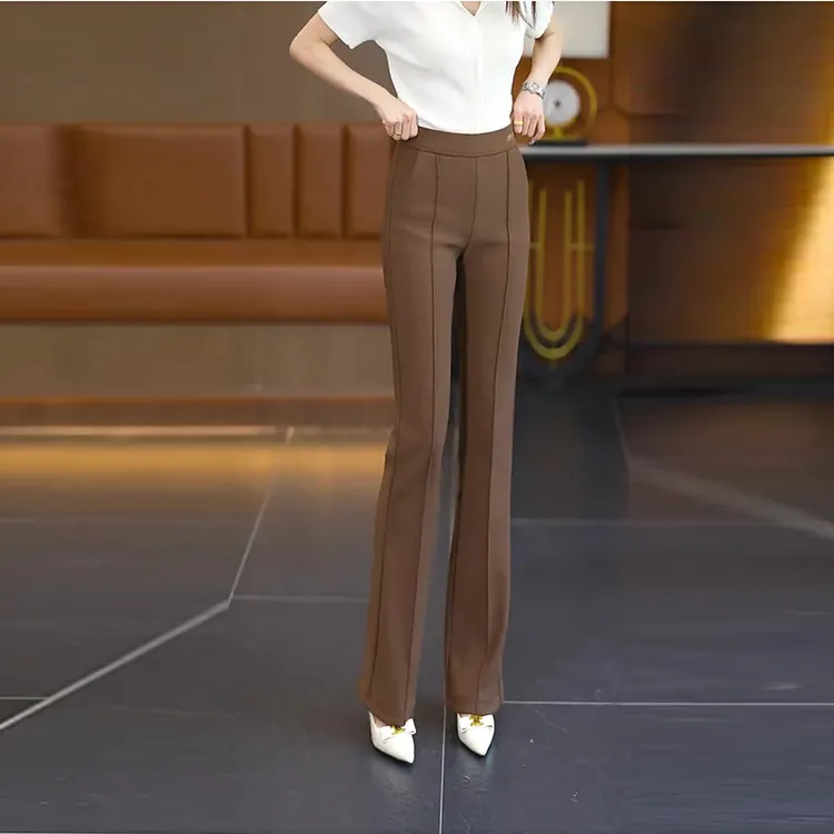 微喇裤女秋冬2025女裤垂感高腰西装裤加绒加厚显瘦百搭喇叭裤长裤