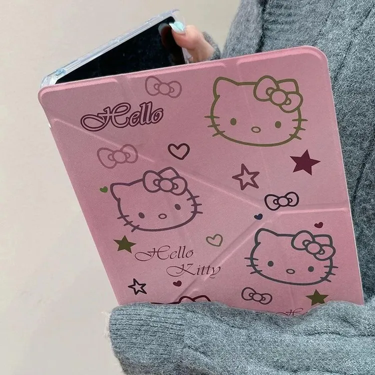 粉色星星kt猫iPadair7亚克力保护套10/9/8代pro11寸A16平板保护壳