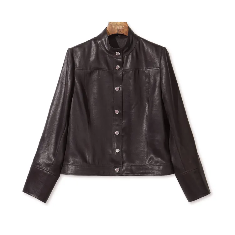 100%桑蚕丝重缎香云纱·红黑色外套 新中式国风女装1c1090937