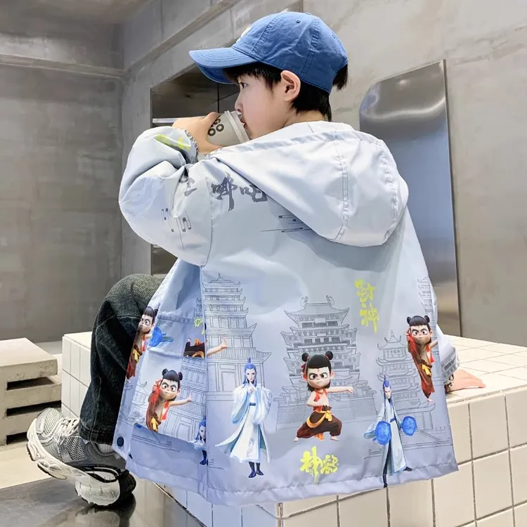哪吒衣服男童外套2025新款儿童春装冲锋衣大男孩春季开衫夹克外套