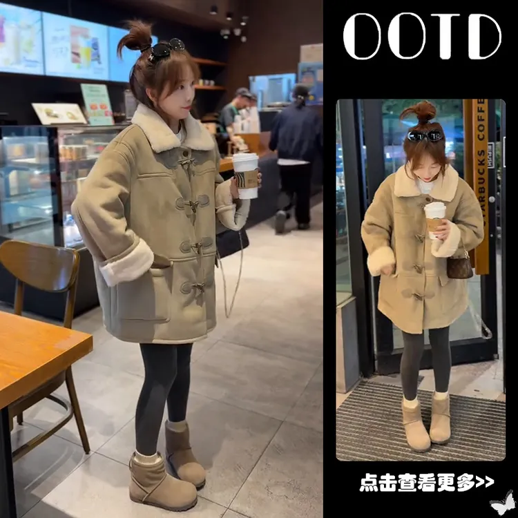 秋季流行穿搭一整套女2025新款翻领假两件外套百搭鲨鱼裤两件套