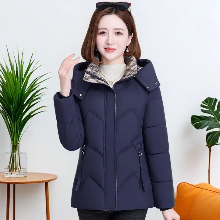 女士冬季棉服妈妈装防寒保暖加厚外套修身韩版棉衣大码200斤棉袄