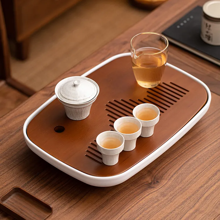 竹制茶盘家用简约密胺托盘小型茶台茶托盘茶海功夫茶具配件茶道