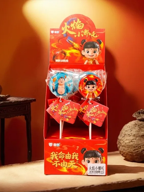 哪吒敖丙创意水晶照片棒棒糖高颜值网红零食生日礼物