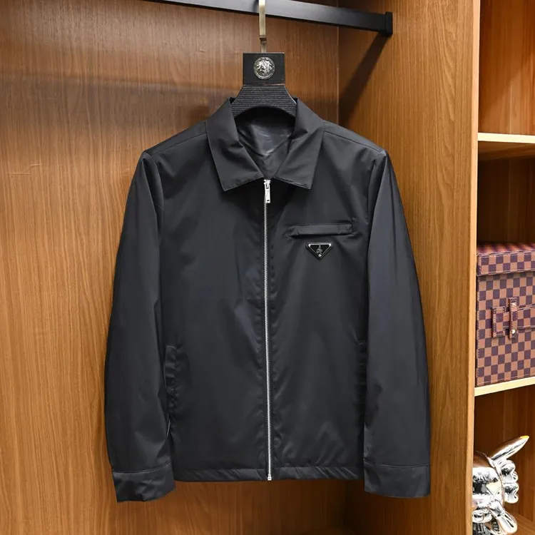 秋季新款翻领行政夹克男士欧洲站潮牌商务休闲男轻奢纯色简约外套