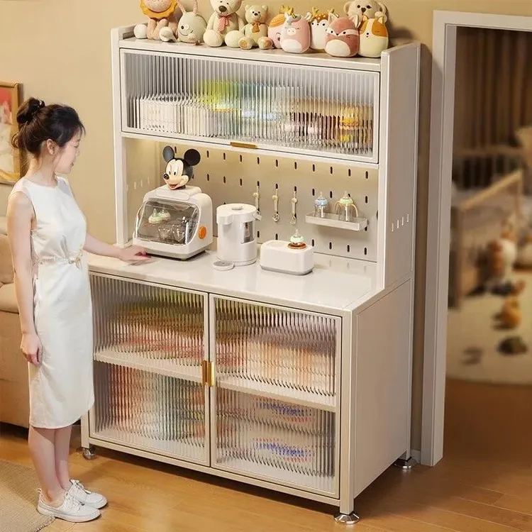 婴儿加厚喂养台收纳柜宝宝用品玩具置物架靠墙一体客厅整理储物柜