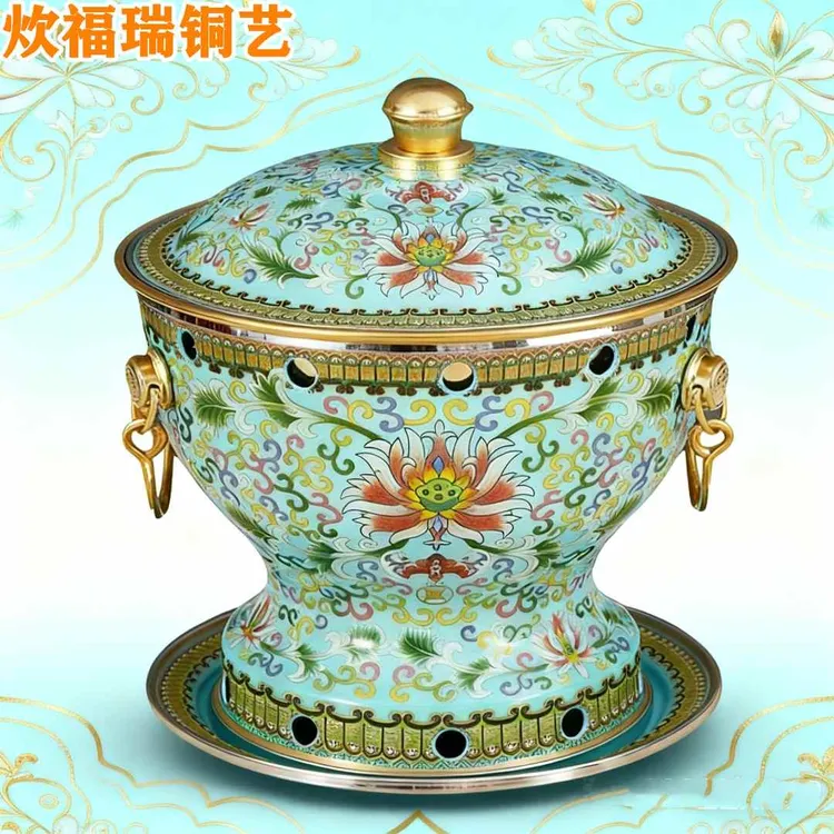 单人小火锅紫铜家用自助纯铜特厚酒精锅铜锅火锅304不锈钢泡面锅