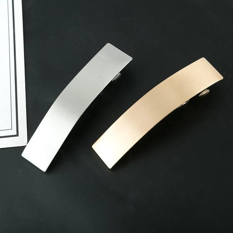 新款纯平光面长方拉丝效果弹簧夹 欧美高贵大气发饰 旅游纪念头饰