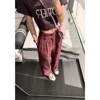 【娇娇私服定制】新款休闲时尚明线亚麻直筒裤82003#