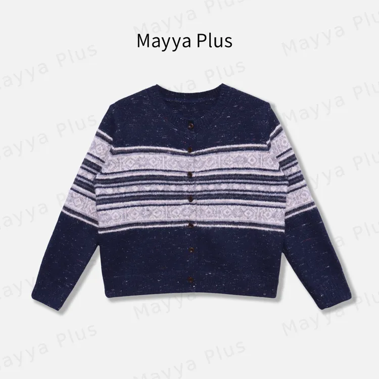 【本语】Mayya Plus麦芽定制气质显瘦毛茸茸针织开衫外套女32547320
