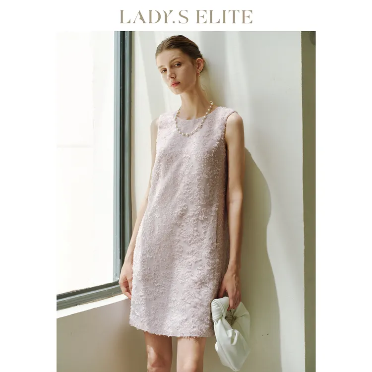 LadySElite【莫奈浮花】剪花无袖连衣裙女背心裙25夏季新款小香风