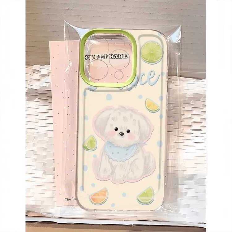 柠檬小狗适用iPhone15promax手机壳13苹果16透明12防摔14全包卡通