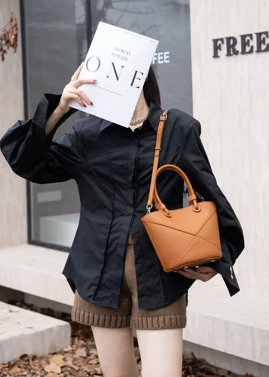 百搭气质时尚女士真皮单肩肩包经典简约