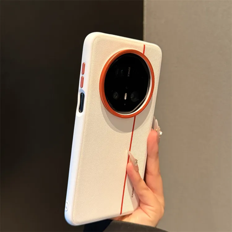 适用mate70rs非凡大师手机壳mate60rs三拼金甲真皮纹p70pro男女款