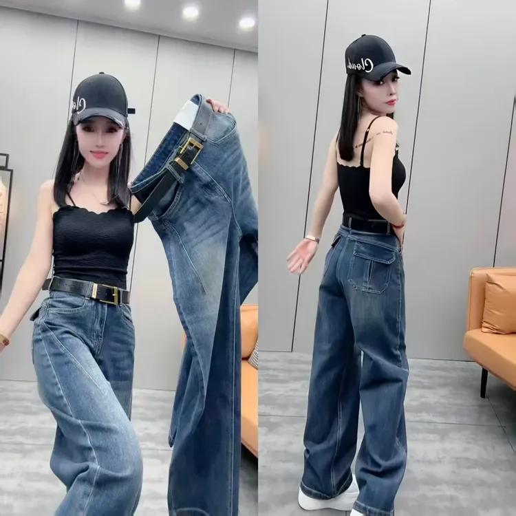 2025秋季新款百搭韩版女宽松弯刀裤大码高腰小个子九分哈伦裤女
