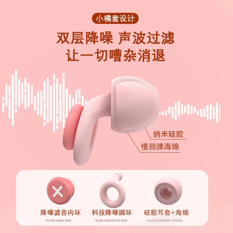 海绵过滤降噪慢回弹双层隔音防噪音超静音防吵女生可爱便携学生宿