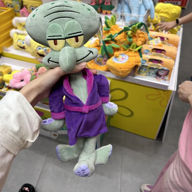 海绵宝宝周边章鱼哥长袍玩偶睡衣毛绒公仔毛绒玩具摆件装饰送礼物