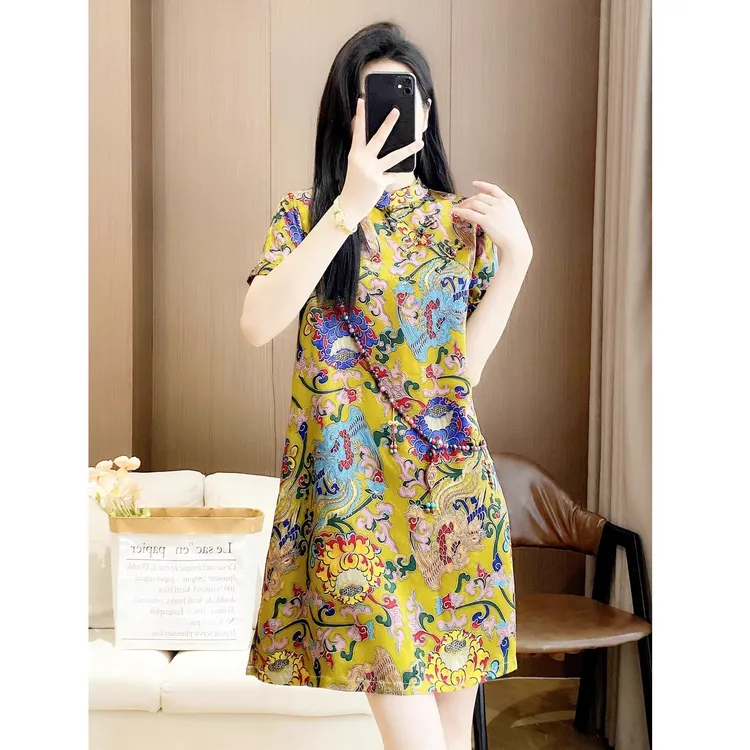 旗袍高端大气上档次2025夏季新款新中式国风气质年轻款连衣裙子女