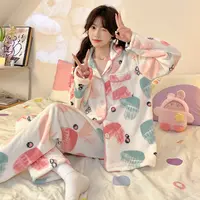睡衣女秋冬季保暖家居服2025新款加厚可外穿卡通时尚甜美少女套装