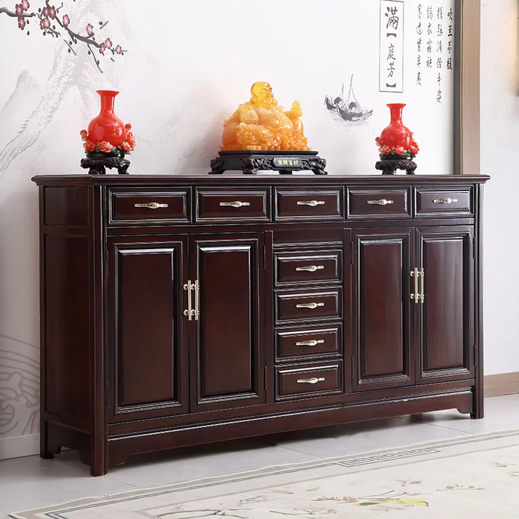 新中式全实木神台家用客厅1..98米财神爷供奉桌中堂条几佛龛香案