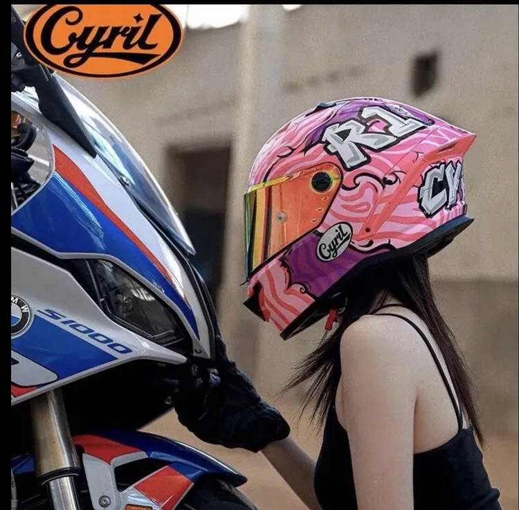 CYRIL头盔R1赛罗全盔摩托车装备赛车大尾翼机车四季个性高颜值新