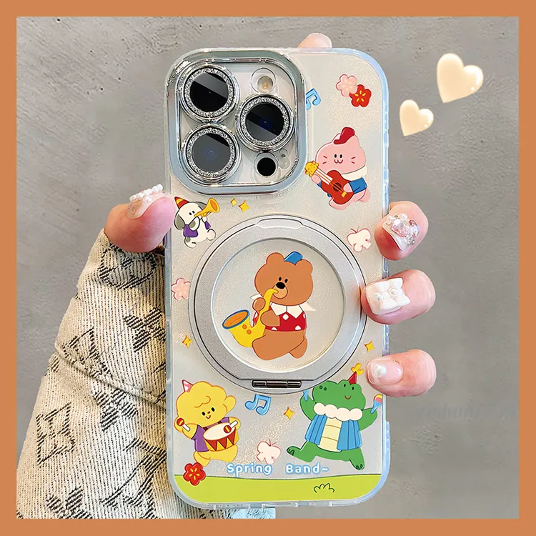 欢乐小动物乐队适用苹果16promax手机壳磁吸支点壳15pro卡通可爱i
