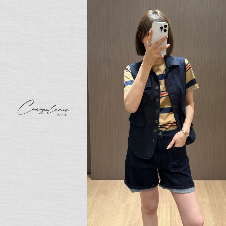 韩彬彬"老钱马甲"天丝老钱风女装洋气简约针织马夹外套0676-3