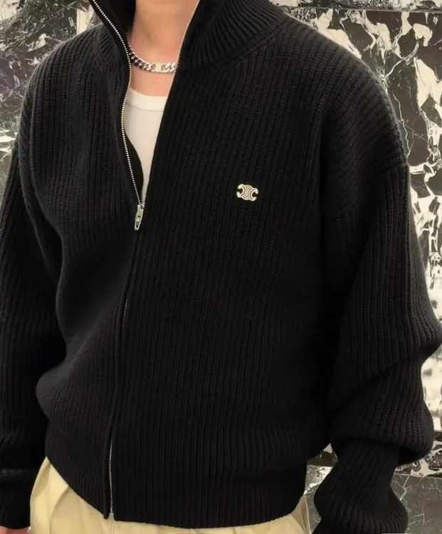 PABO | 极简风TRIOMPHE罗纹羊毛拉链毛衣【100%羊毛】