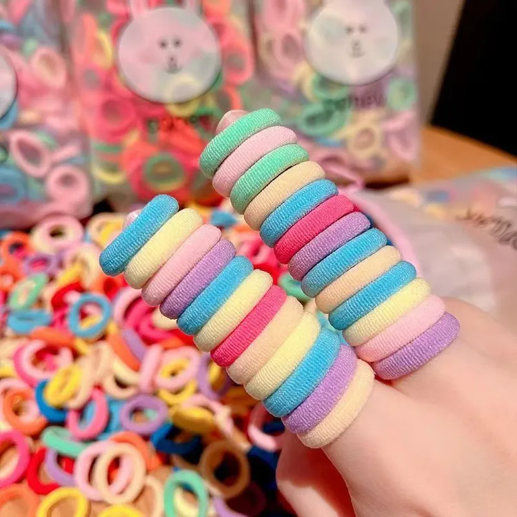 儿童彩色发圈发饰不伤发发圈小皮筋头绳高弹力橡皮筋女童发绳头饰
