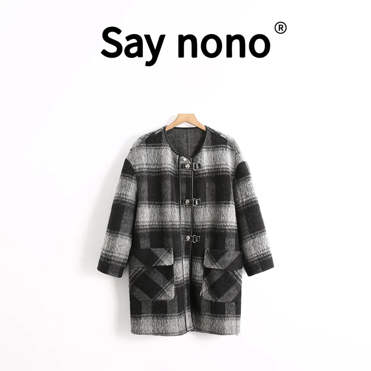 懒猫nono│Saynono 浮世巴黎＿高级感加厚中长款呢子大衣 /SYG59179