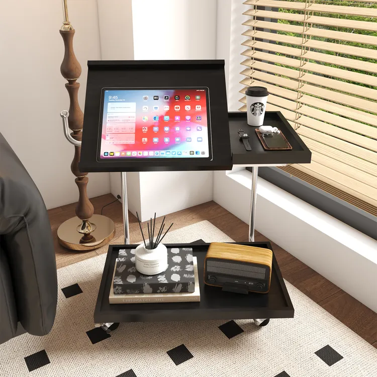 复古实木边几客厅沙发小茶几可移动多功能床头储物小角几工作推车