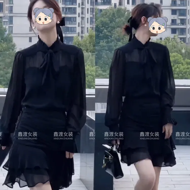 2025春夏新款时尚显瘦气质女士网红洋气两件套百搭款D6860