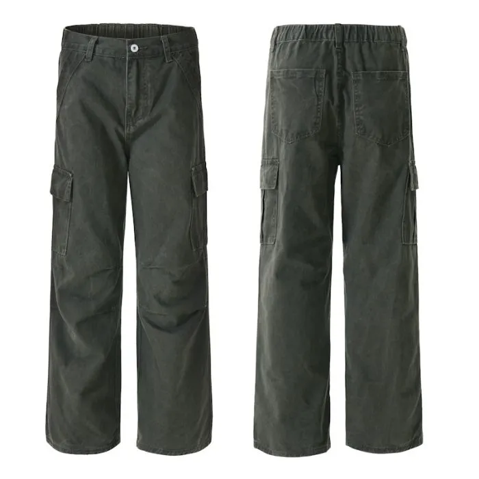 2025秋季多口袋美式工装裤男生潮流高街痞帅百搭高级感宽松直筒裤