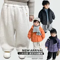 9月22【云朵直筒】儿童冬款波浪纹一体绒奶奶裤加绒加厚直筒裤
