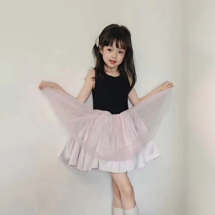 女童网红款公主裙2025新款女童秋装蓬蓬裙女宝夏季洋气背心连衣裙
