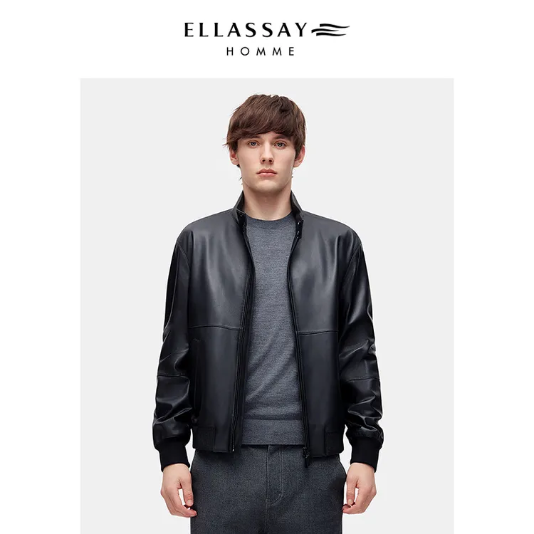 【定制链接】ELLASSAY歌力思男装立领真皮皮衣EME371X00200