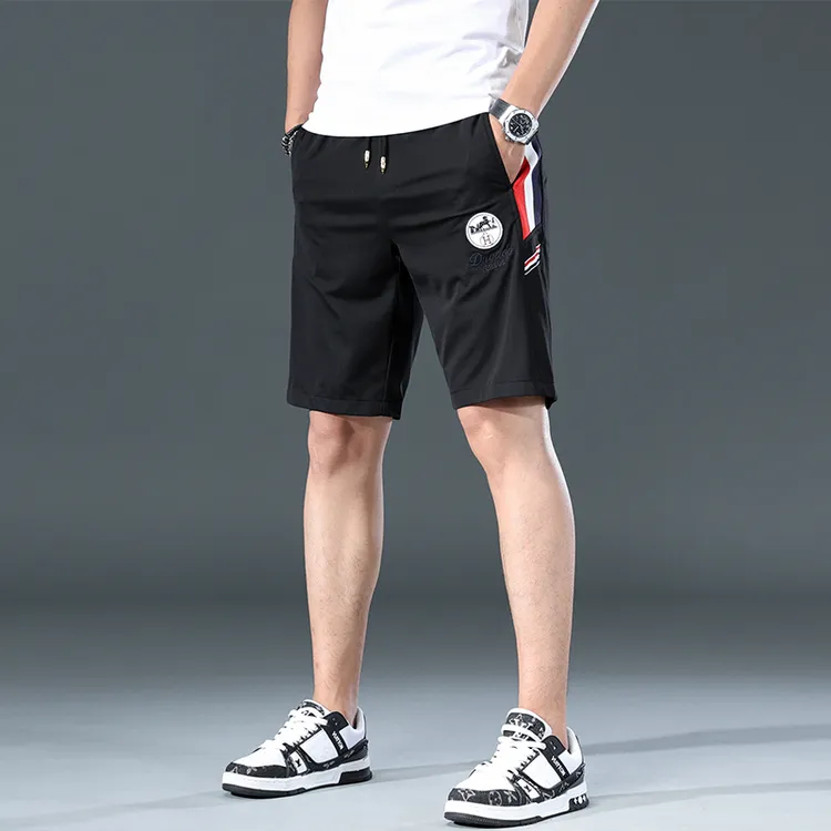 男士轻奢夏季潮流短裤休闲百搭直筒运动裤子男速干抽绳薄款五分裤