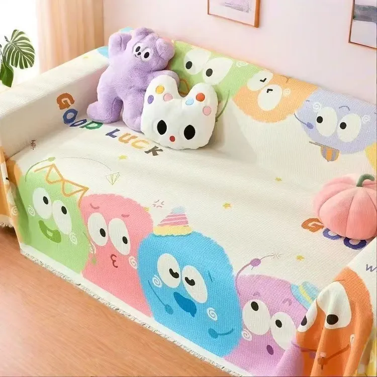 沙发垫可爱多功能双面防滑夹棉小清新全盖绗缝可爱多功能双面防滑